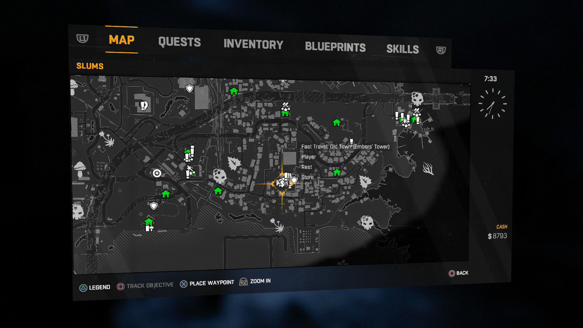 dying light old town map