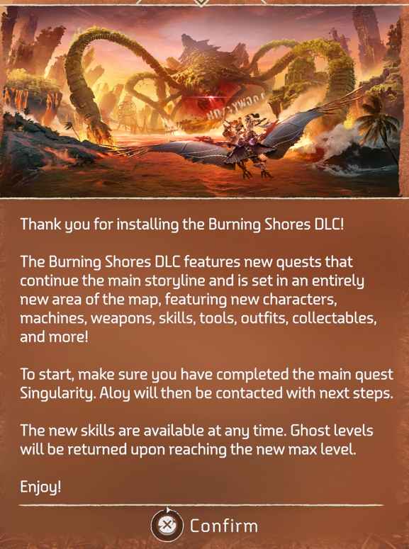 Horizon Forbidden West Burning Shores DLC release date, story
