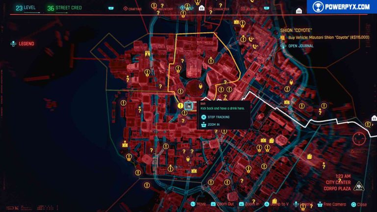 Cyberpunk 2077 All Bar Locations