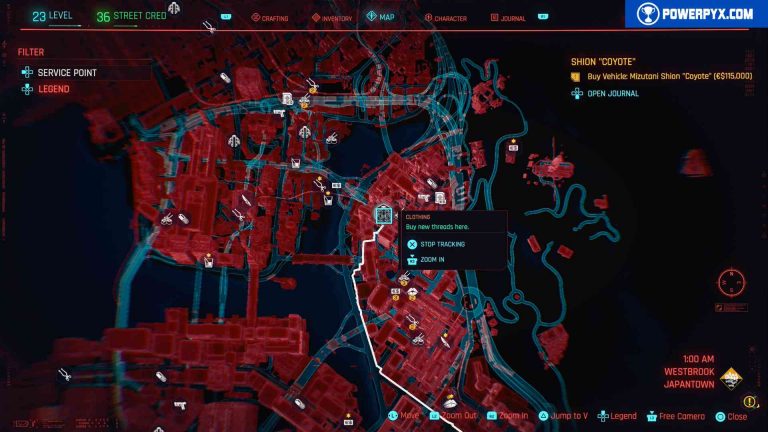 Cyberpunk 2077 All Clothing Vendor Locations