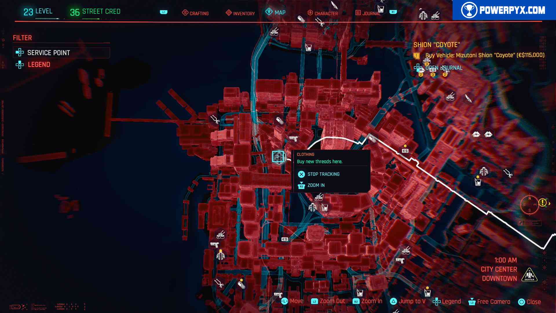 Cyberpunk 2077 All Clothing Vendor Locations