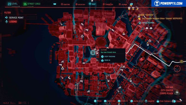 Cyberpunk 2077 All Clothing Vendor Locations