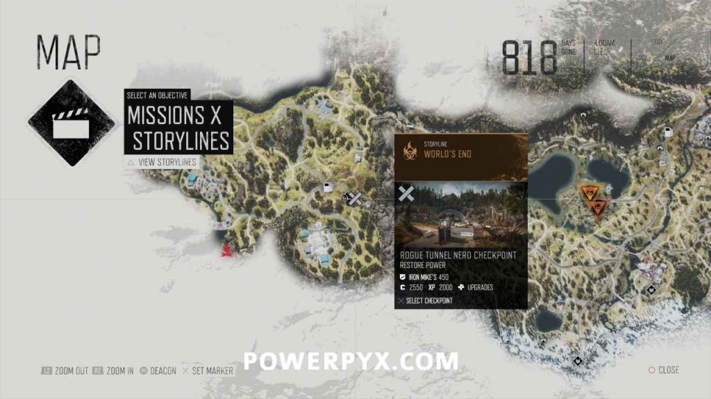 Days Gone All Nero Checkpoint Locations