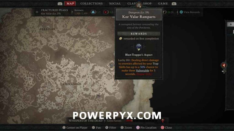 Diablo 4 Fractured Peaks All Side Dungeon Locations