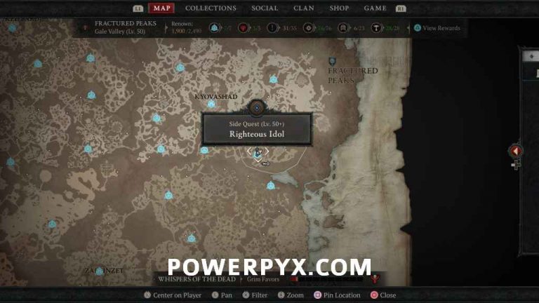 Diablo 4 Fractured Peaks All Side Quest Locations