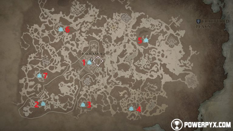 Diablo 4 Fractured Peaks All Waypoint Locations