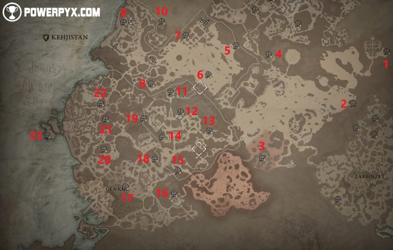 Diablo 4 Kehjistan All Side Dungeon Locations