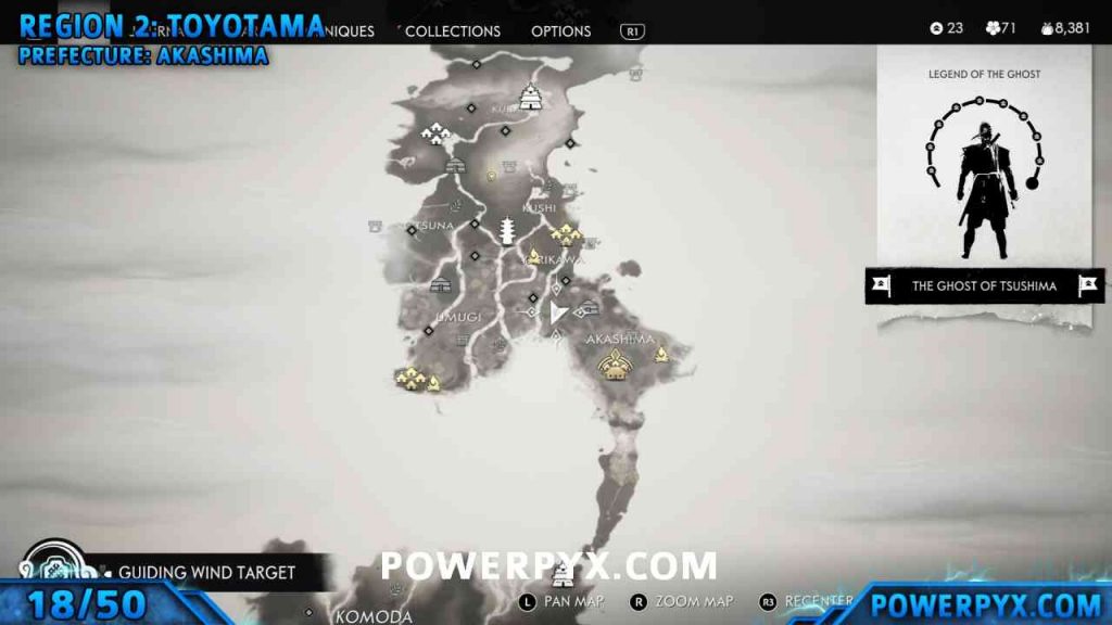 ghost of tsushima artifacts map