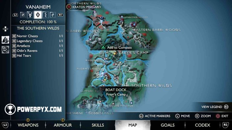 god of war ragnarok vanaheim collectibles map