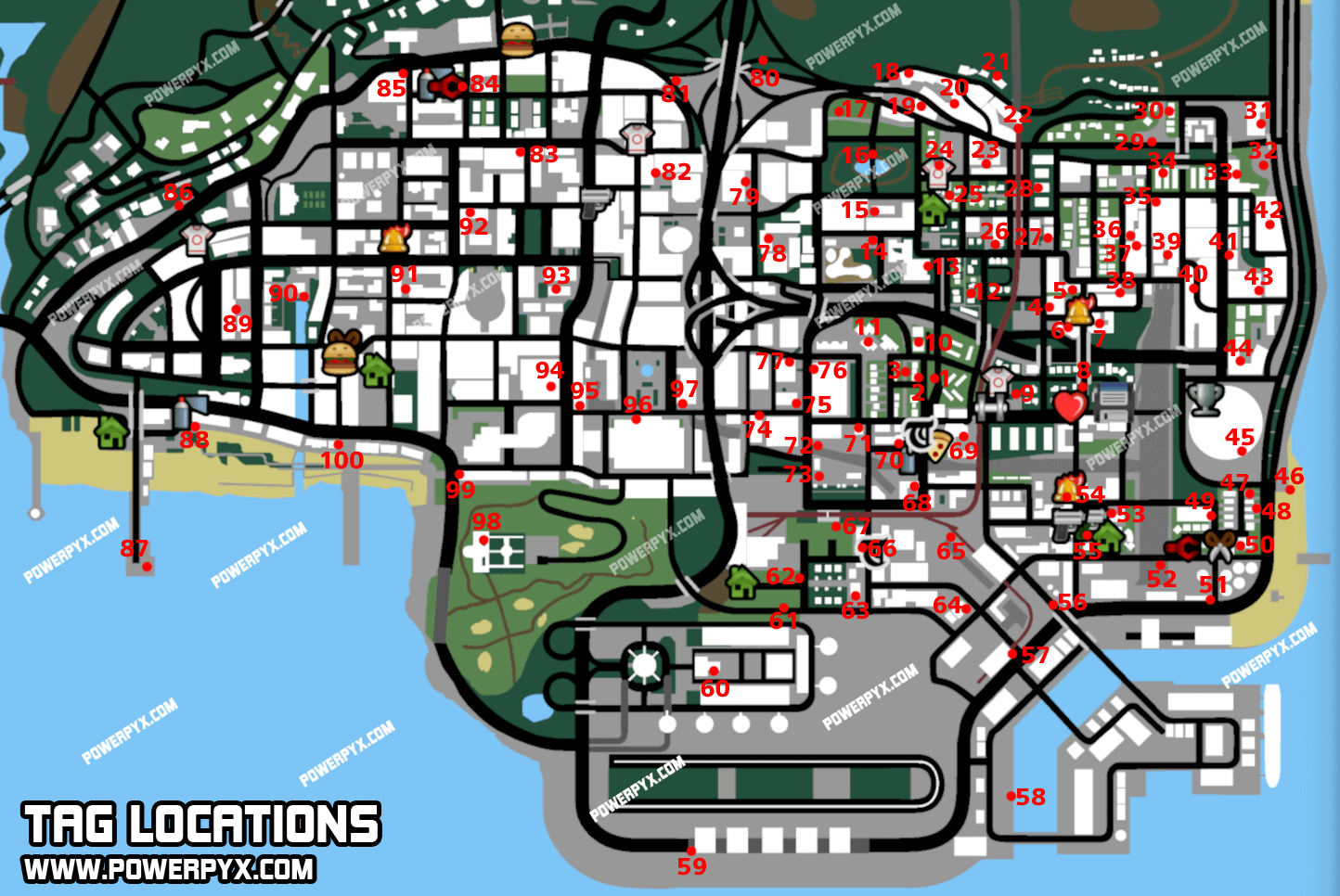 All Tag Locations - GTA: San Andreas Guide - IGN