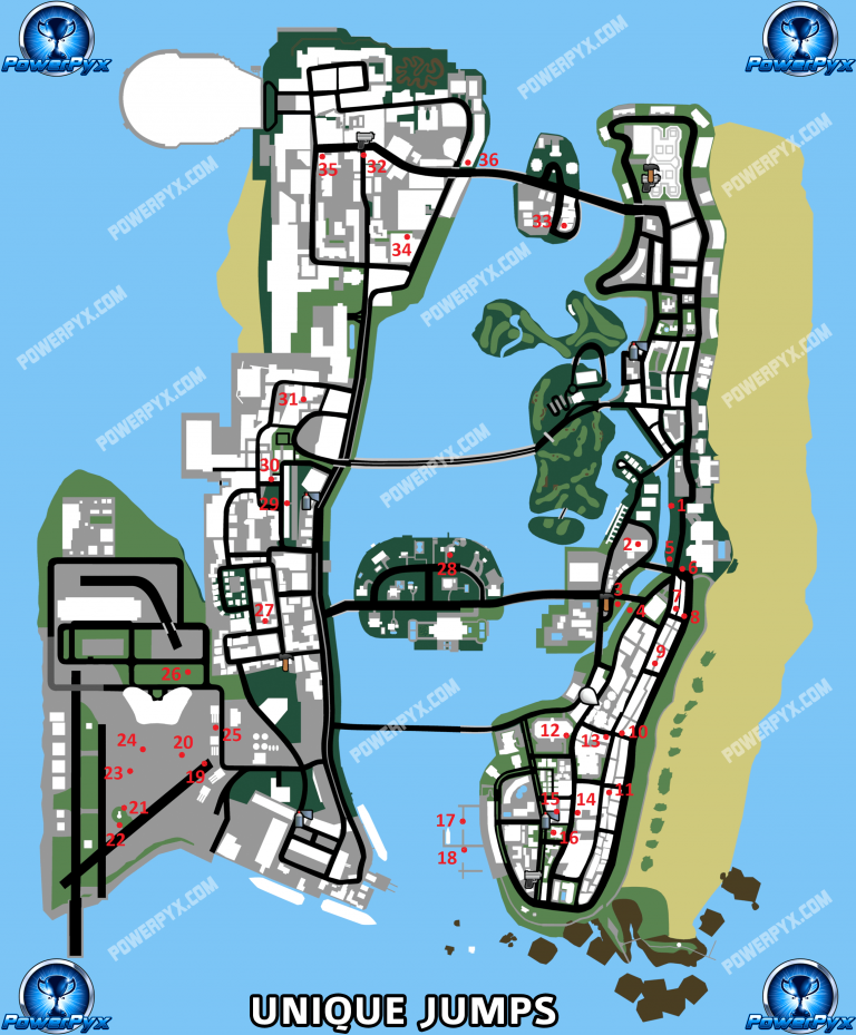 GTA Vice City Definitive All Unique Stunt Jump Locations