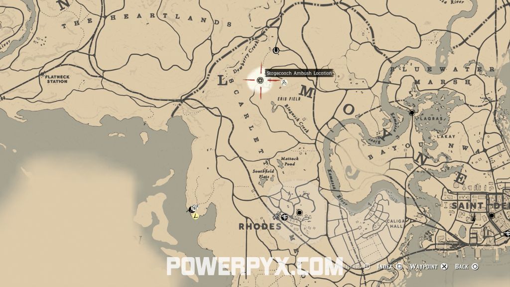 Red Dead Redemption 2 Bluewater Marsh Treasure Map