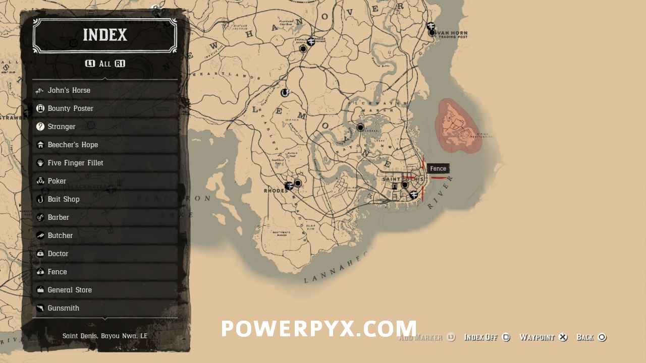 Red Redemption 2 Fence Vendor Locations