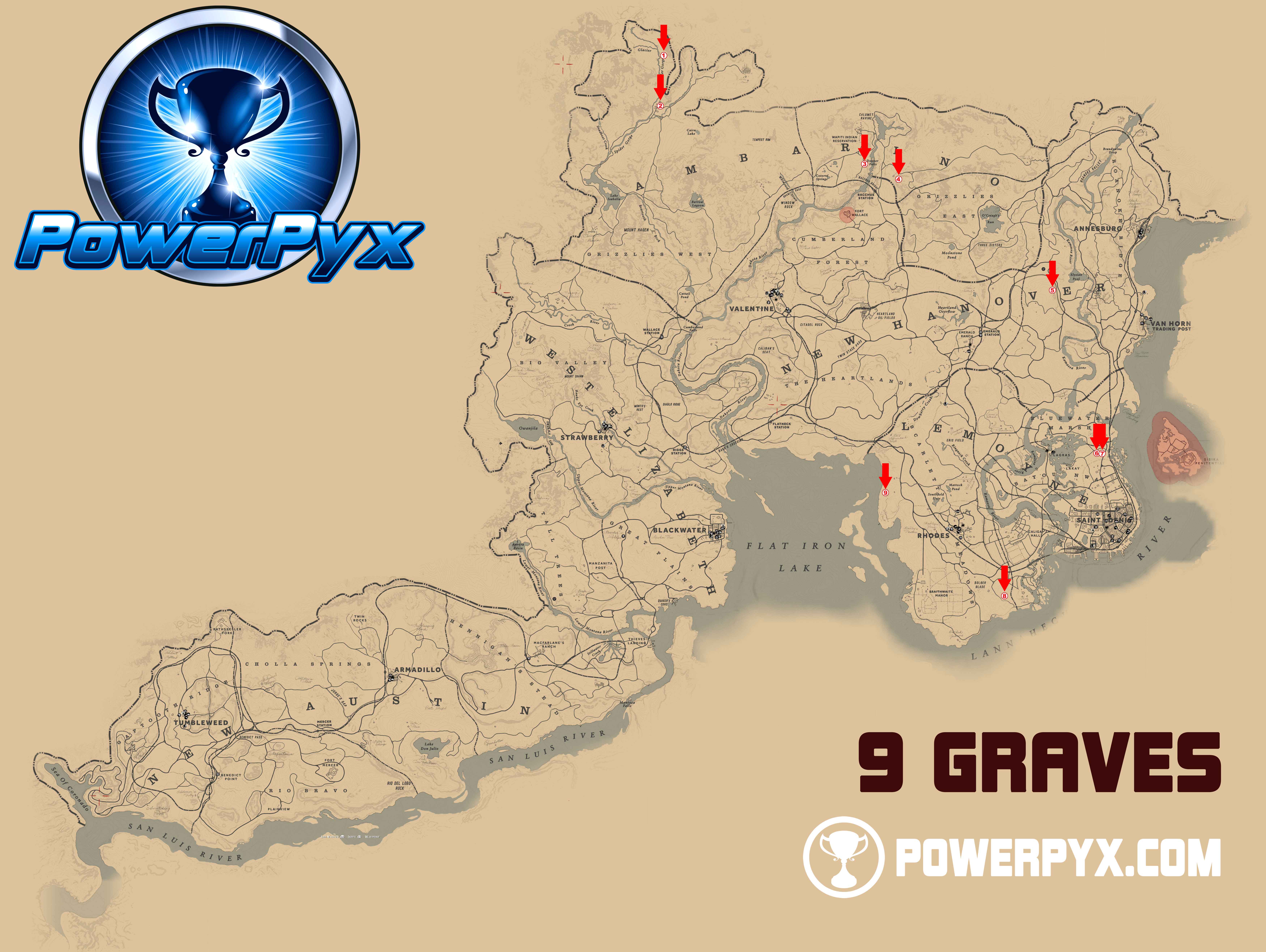 Red Dead Redemption 2 Grave Locations Map 