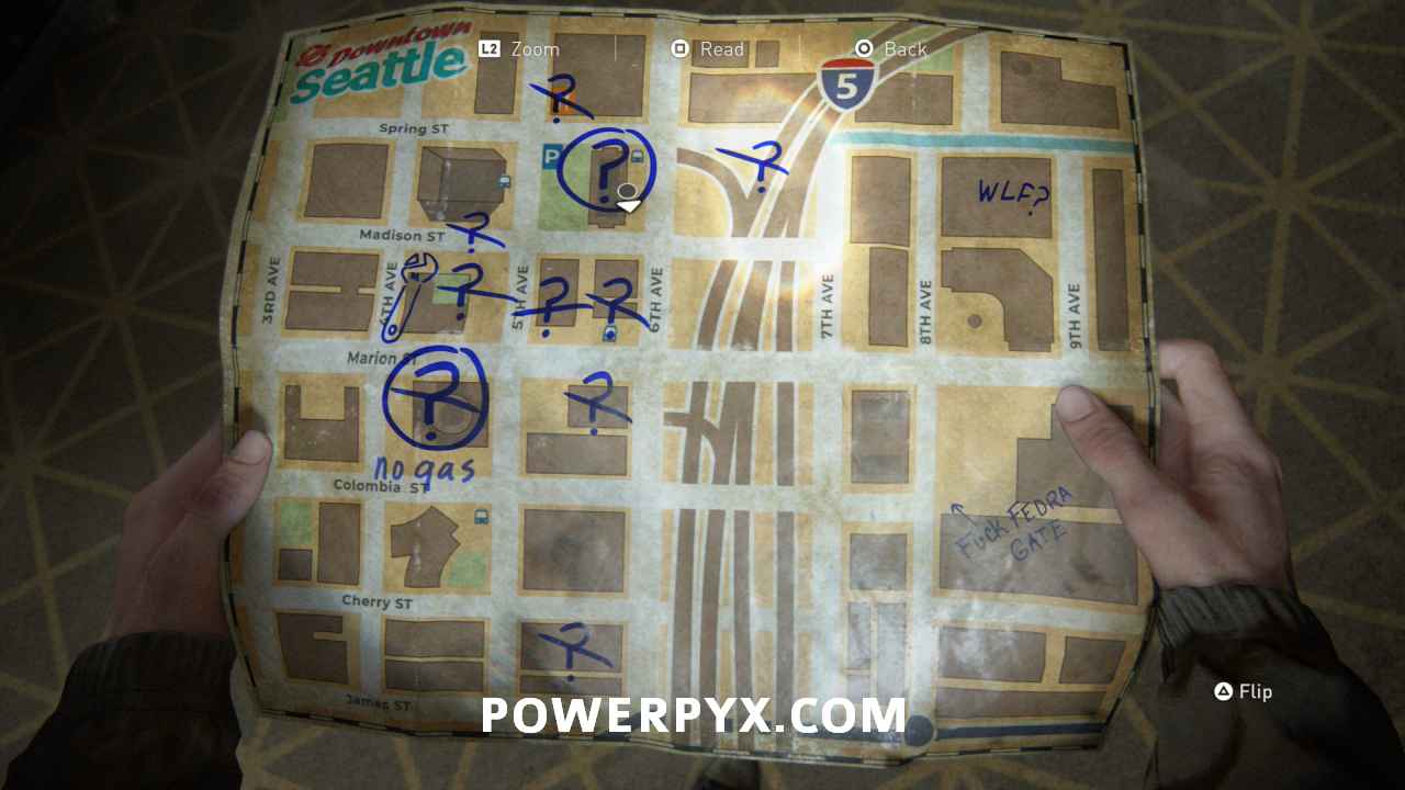 Full The Last Of Us 2 map for downtown Seattle